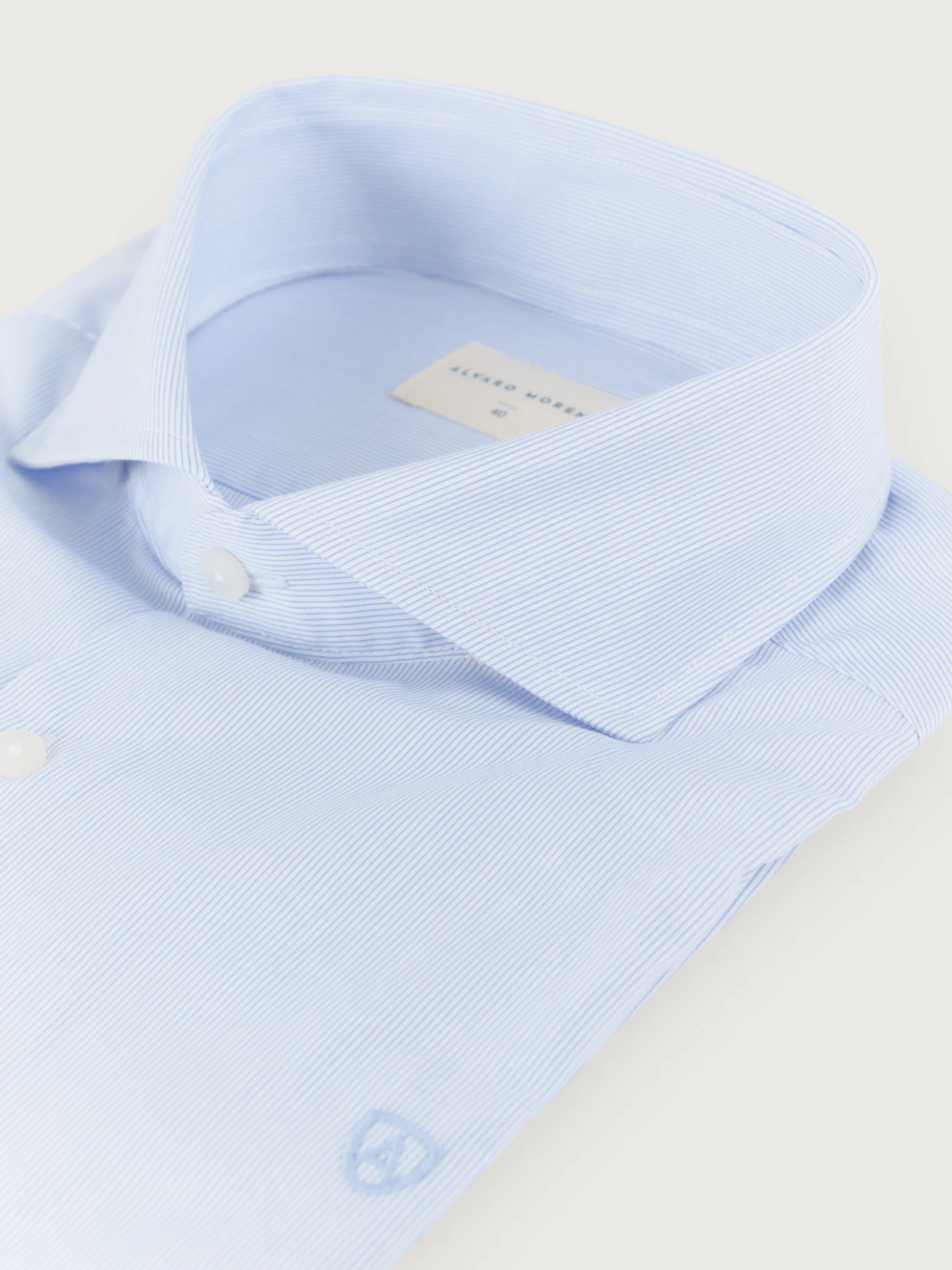 CAMISA COMFORT MICRO RAYAS CELESTE