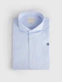 CAMISA COMFORT RAYAS CELESTE