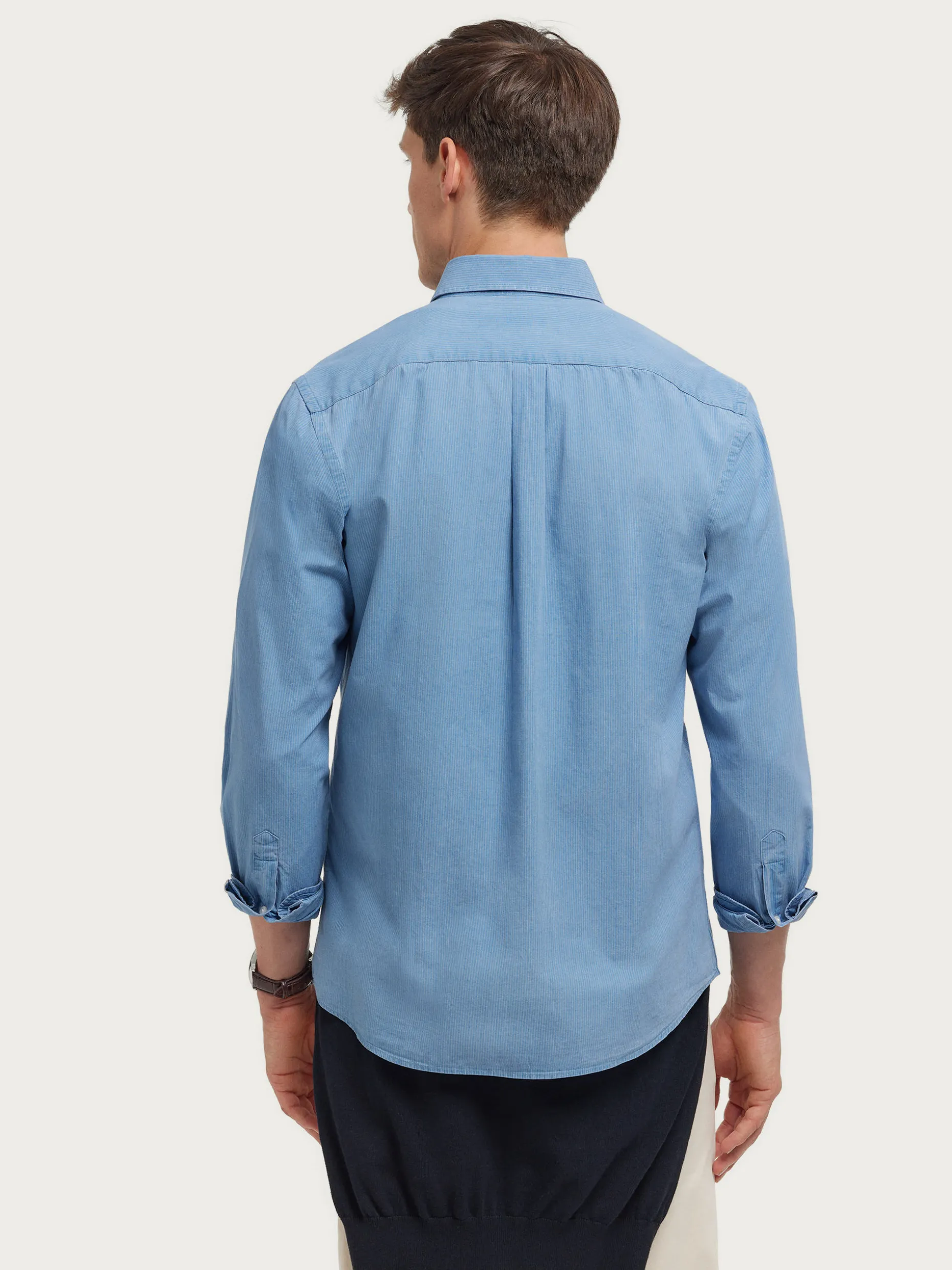 CAMISA DENIM RAYAS AZUL