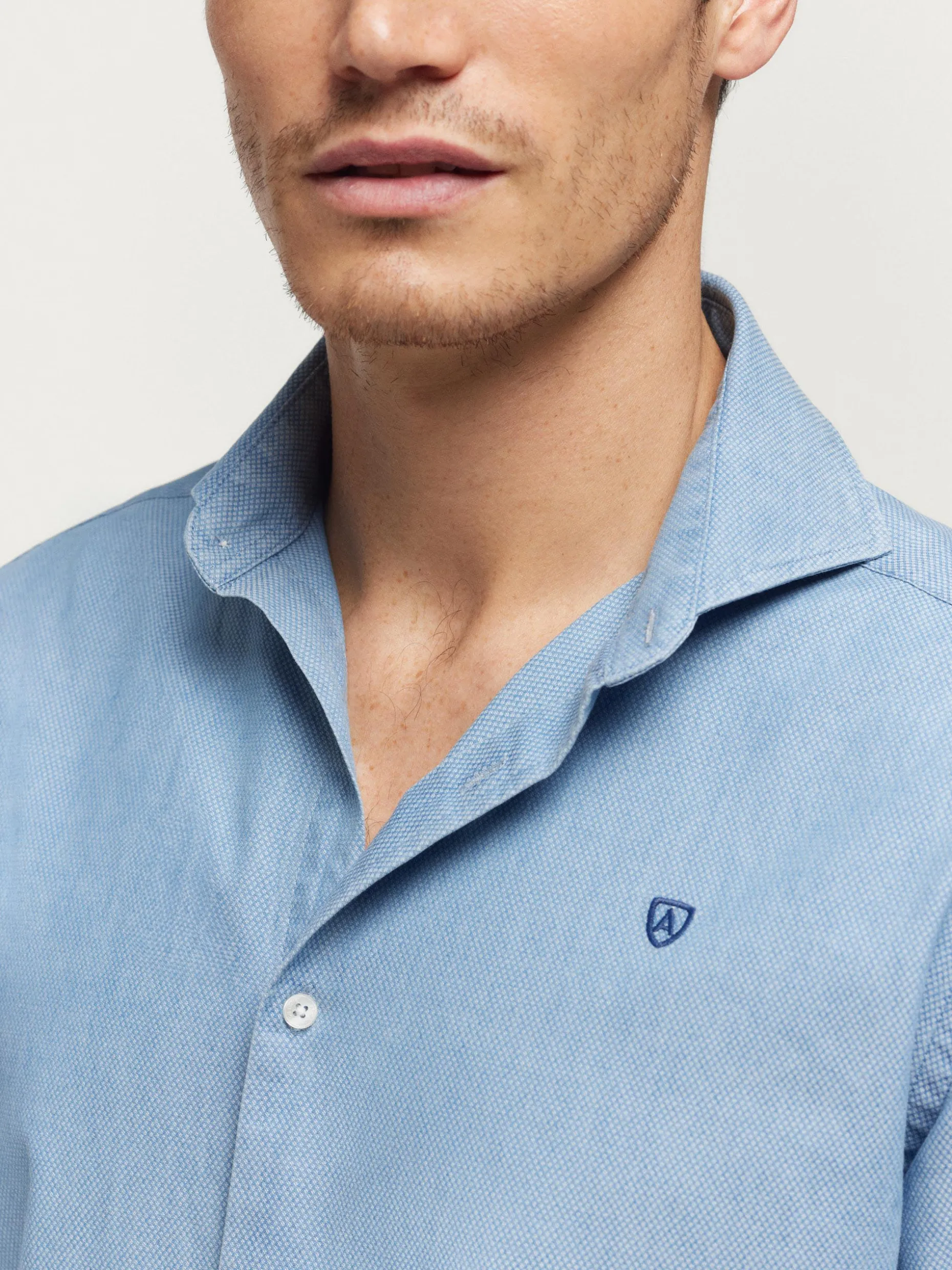 CAMISA DENIM STRUCTURE AZUL