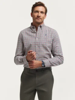 CAMISA FLANNEL CHECKS BURDEOS