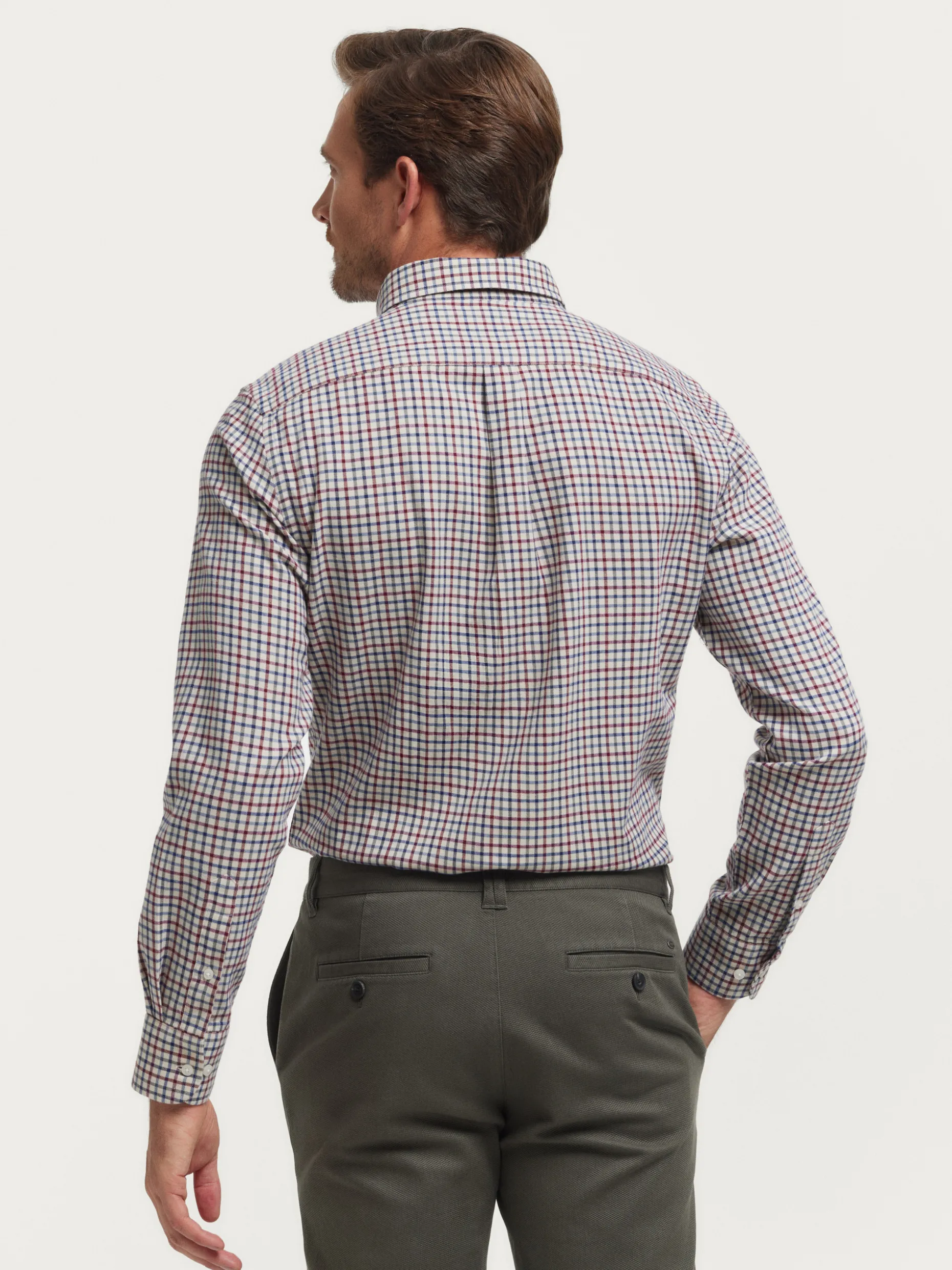 CAMISA FLANNEL CHECKS BURDEOS