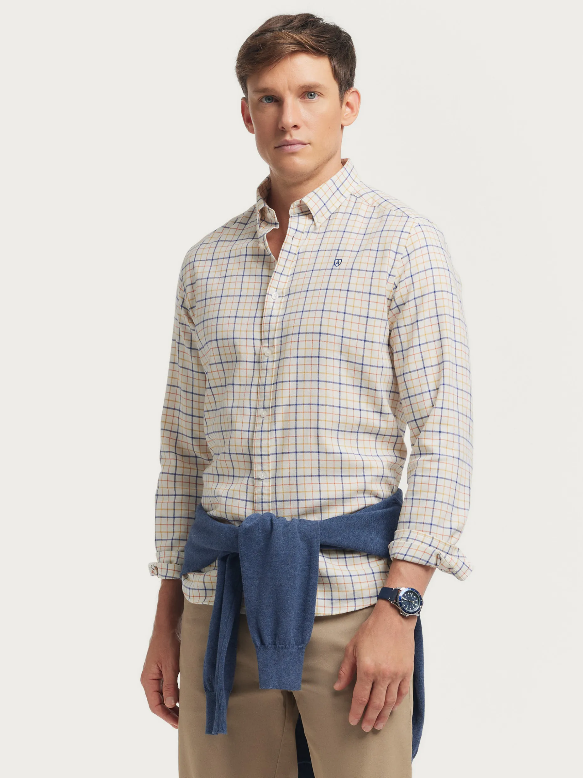 CAMISA FLANNEL CHECKS NARANJA