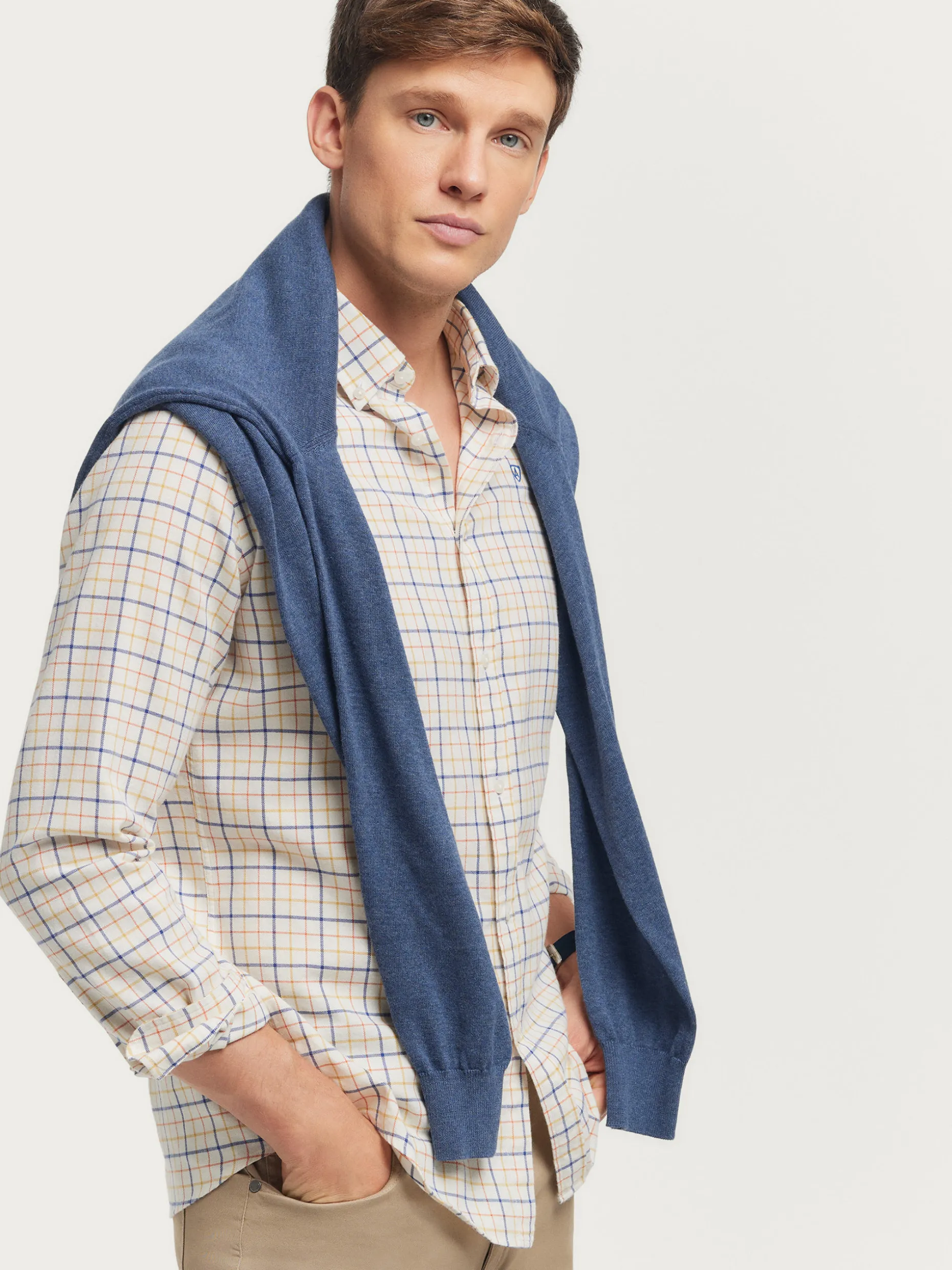CAMISA FLANNEL CHECKS NARANJA