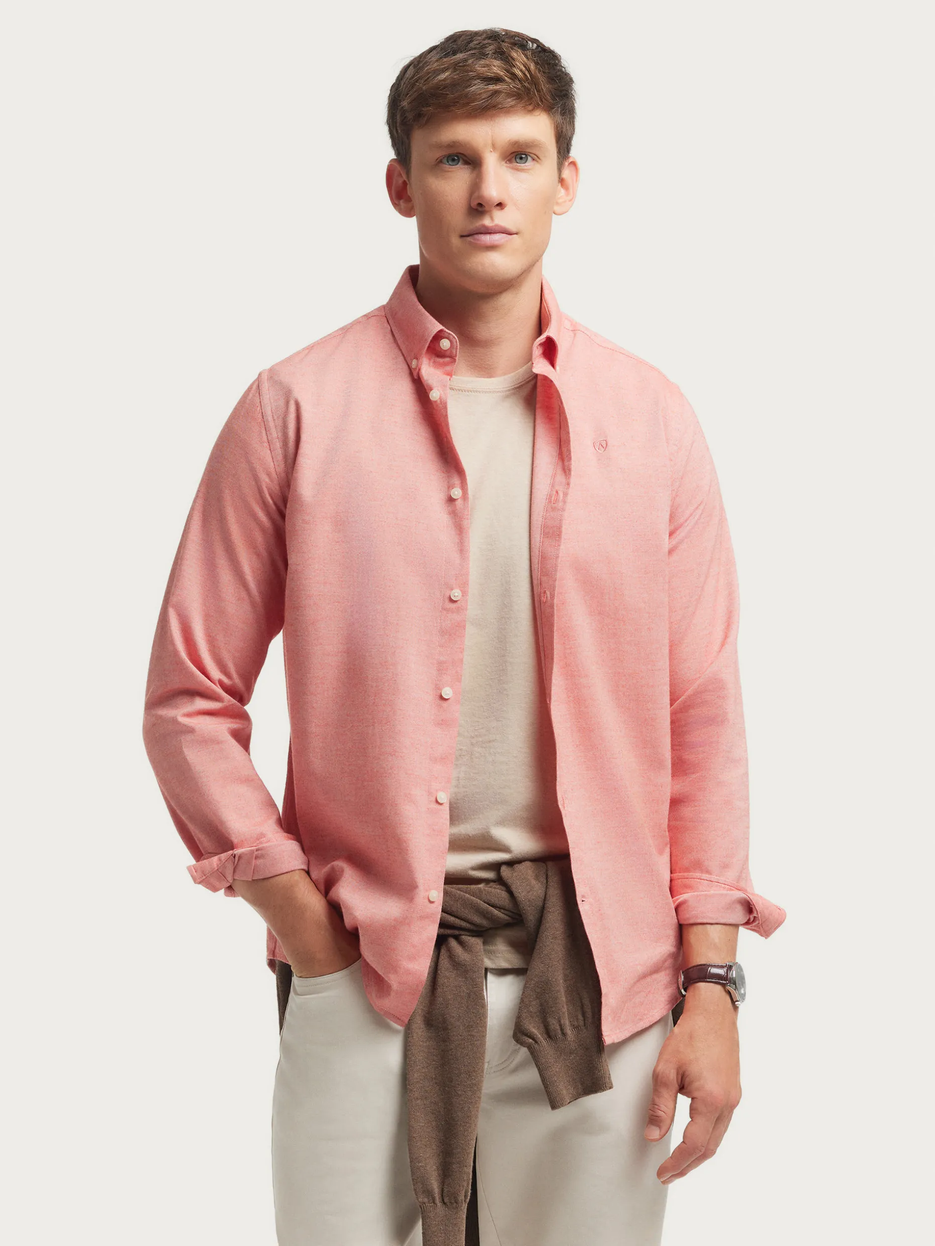 CAMISA FLANNEL TWILL CORAL