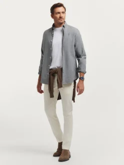 CAMISA FLANNEL TWILL GRIS