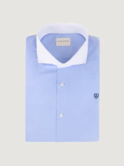 CAMISA MICRO C. BLANCO CELESTE