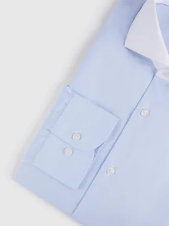 CAMISA MIL RAYAS C. BLANCO CELESTE