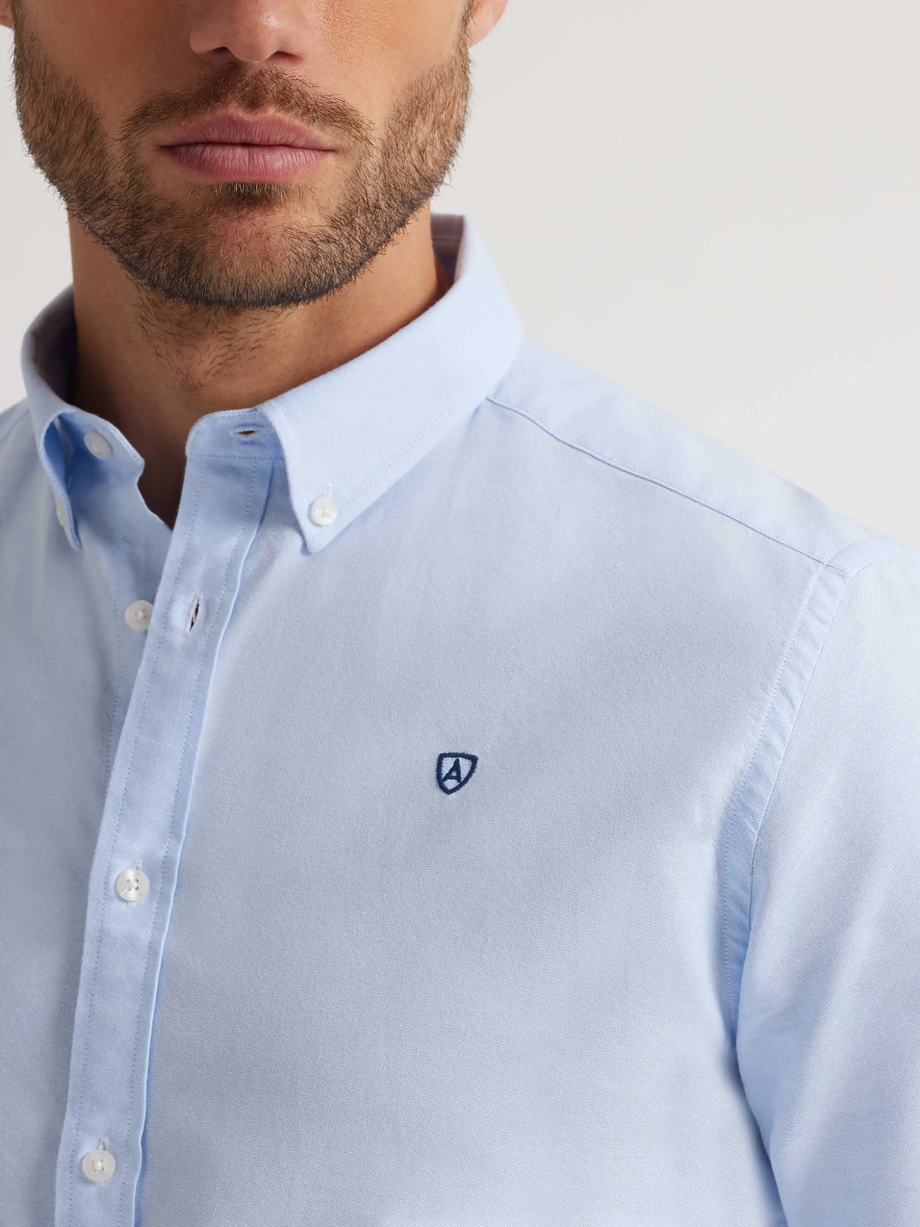 CAMISA OXFORD BASIC CELESTE