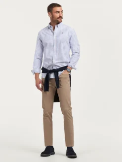 CAMISA OXFORD FANCY STR AZUL