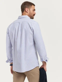 CAMISA OXFORD FANCY STR AZUL