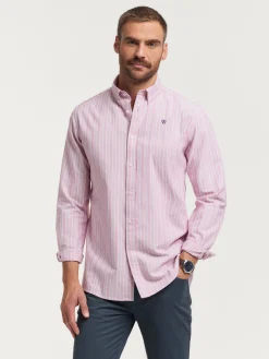 CAMISA OXFORD FANCY STR ROJO