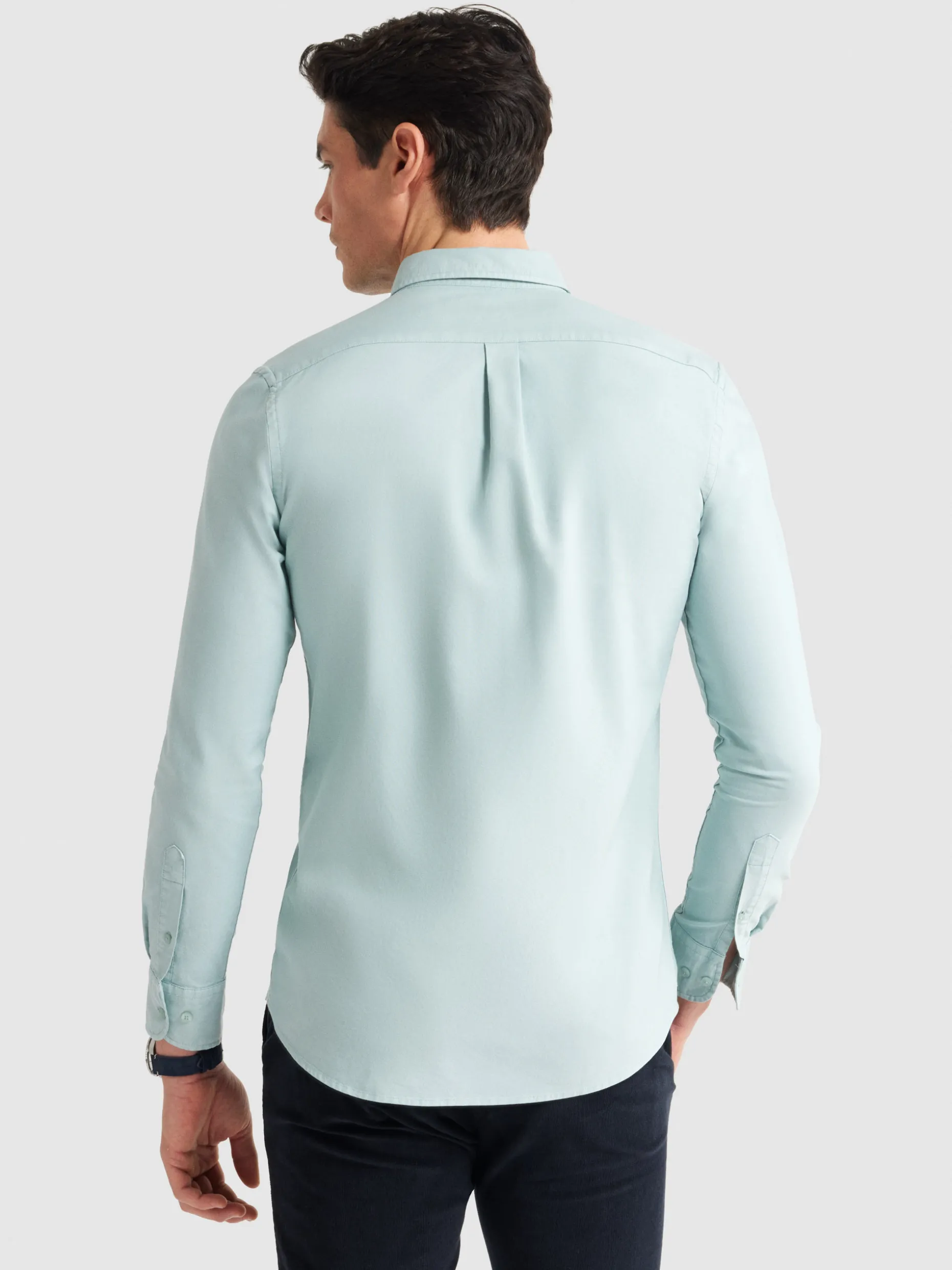CAMISA OXFORD POCKET DYE VERDE AGUA