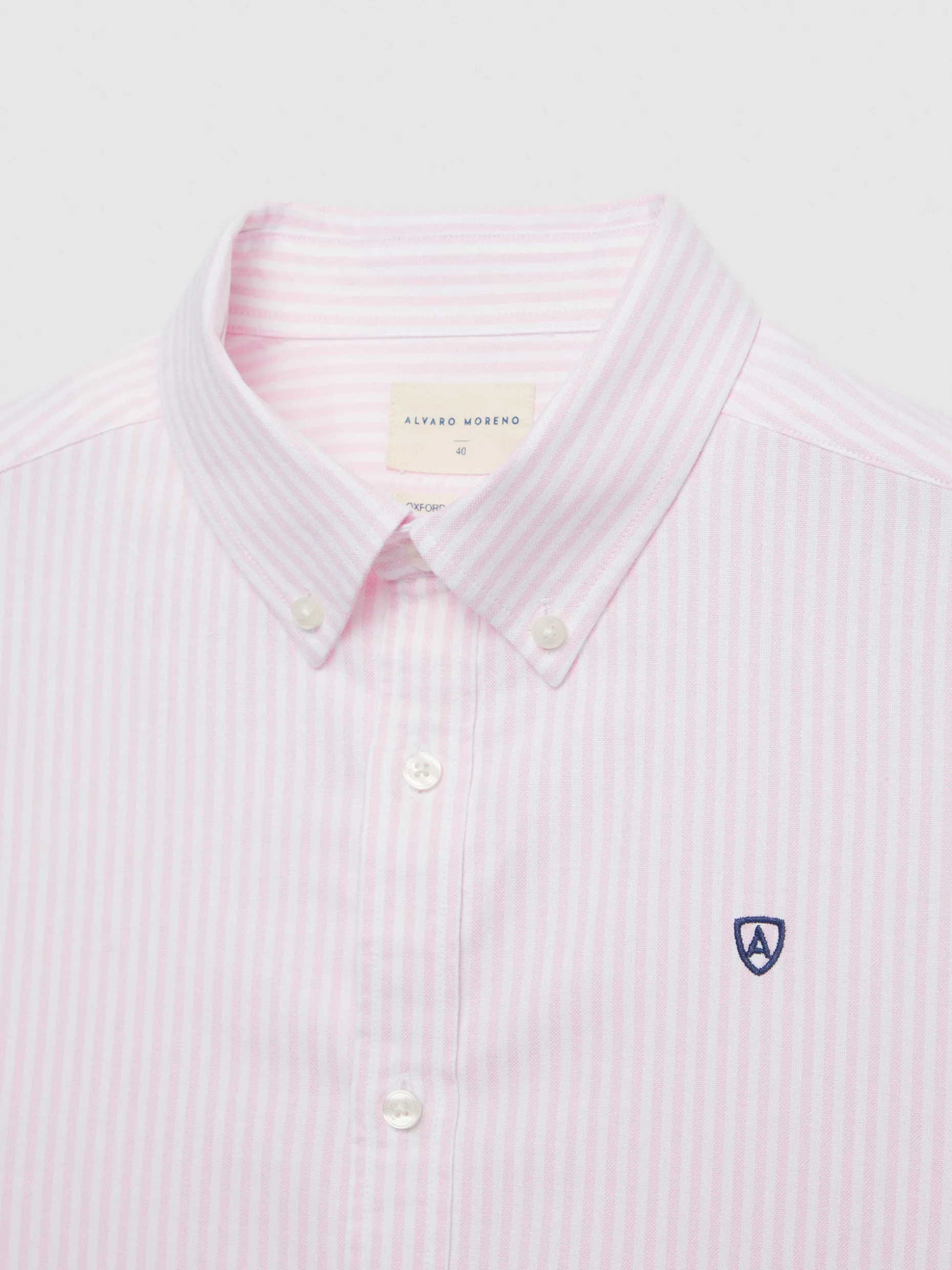 CAMISA OXFORD RAYAS BASIC ROSA