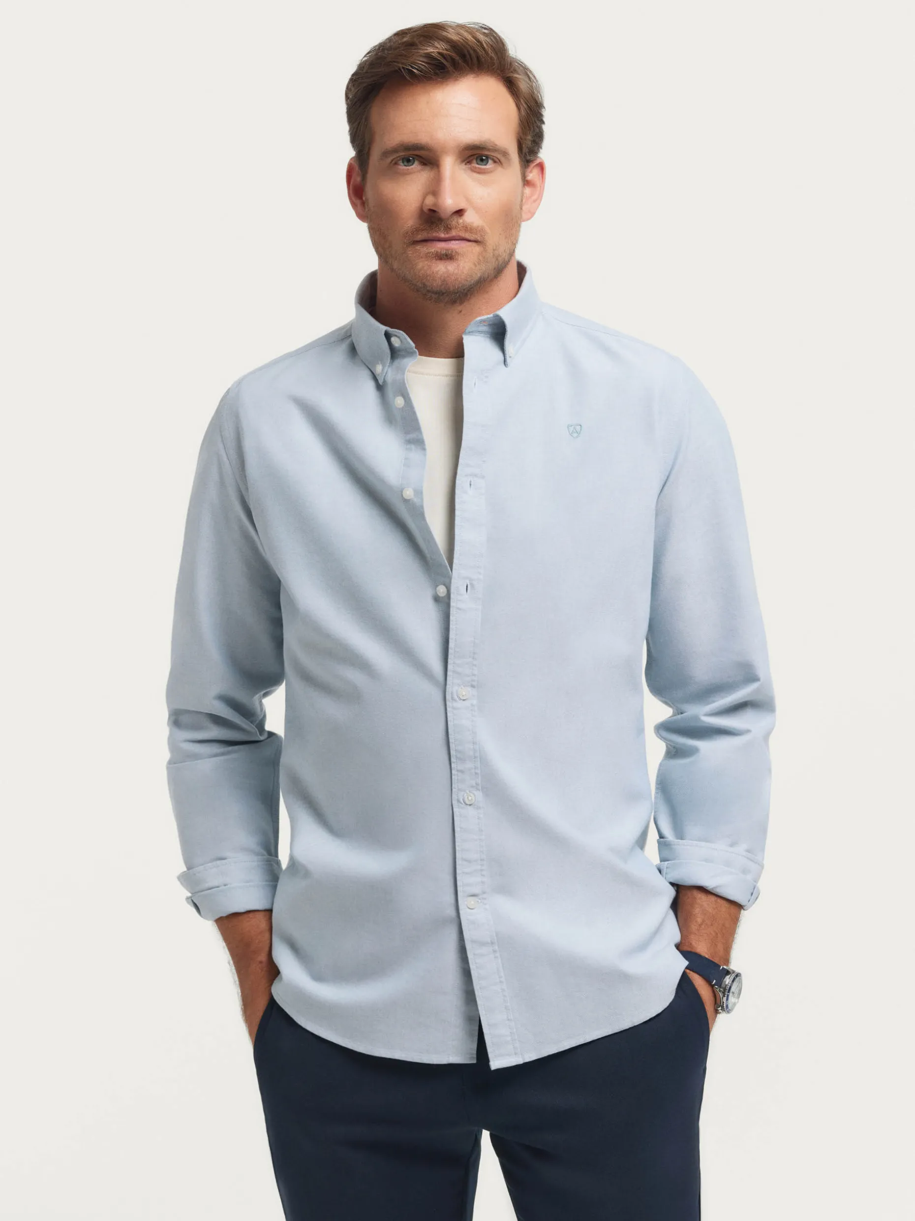 CAMISA OXFORD SOLID AZUL
