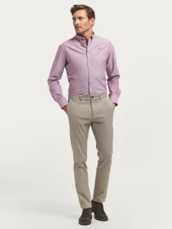 CAMISA OXFORD SOLID BURDEOS