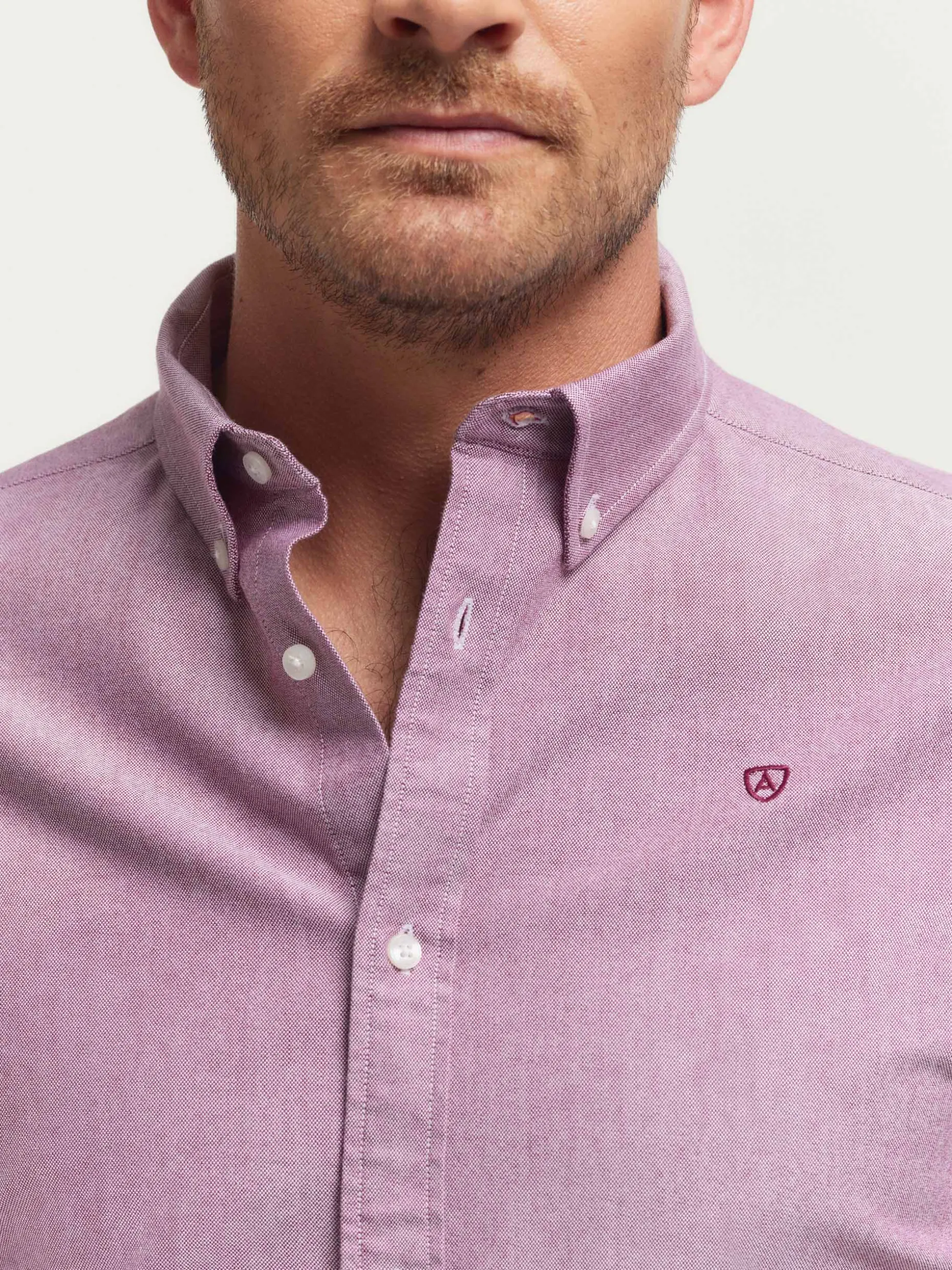 CAMISA OXFORD SOLID BURDEOS