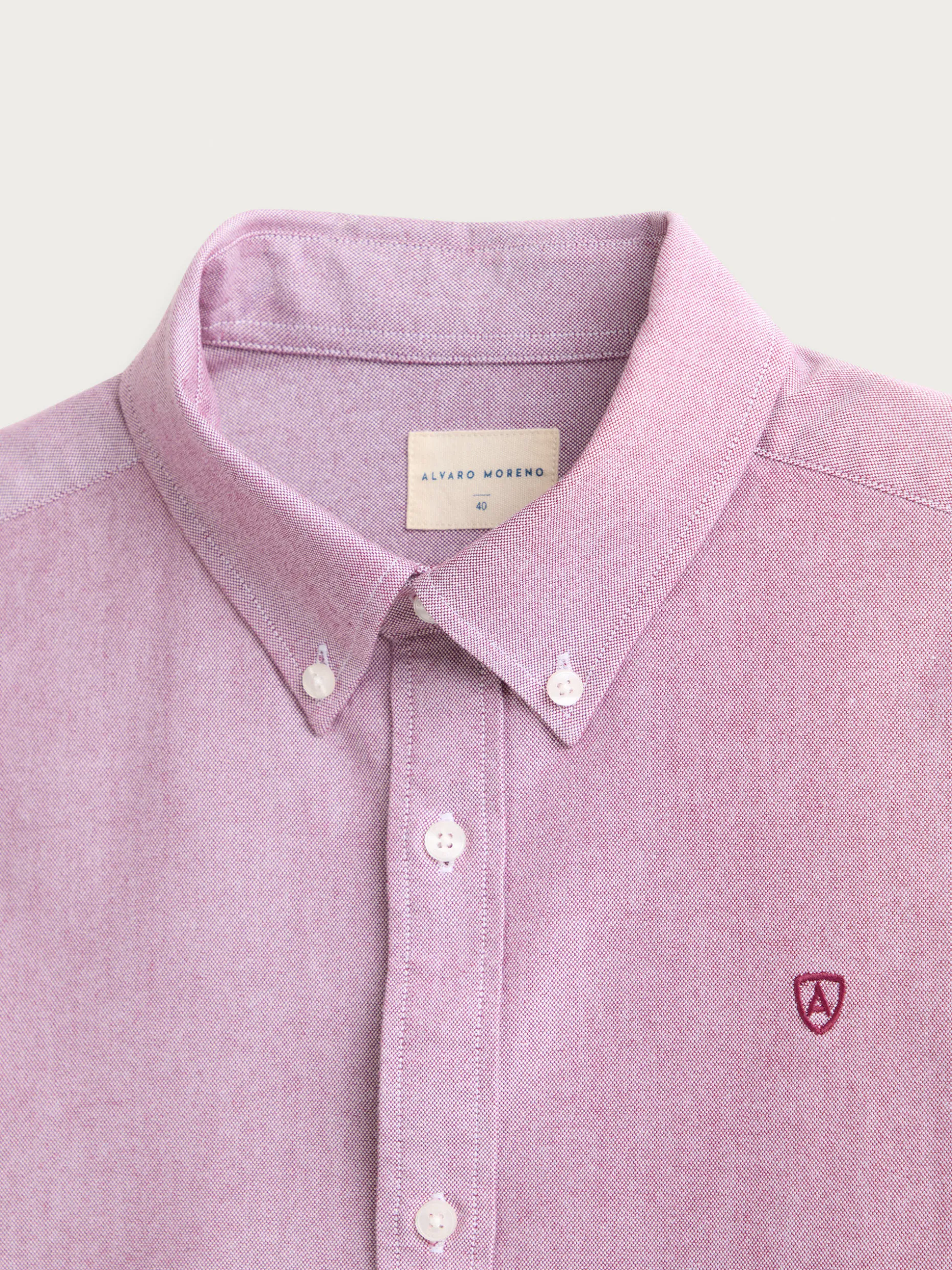 CAMISA OXFORD SOLID BURDEOS