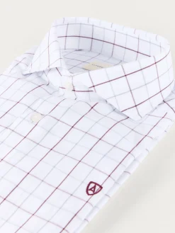 CAMISA POPELIN CUADROS BURDEOS