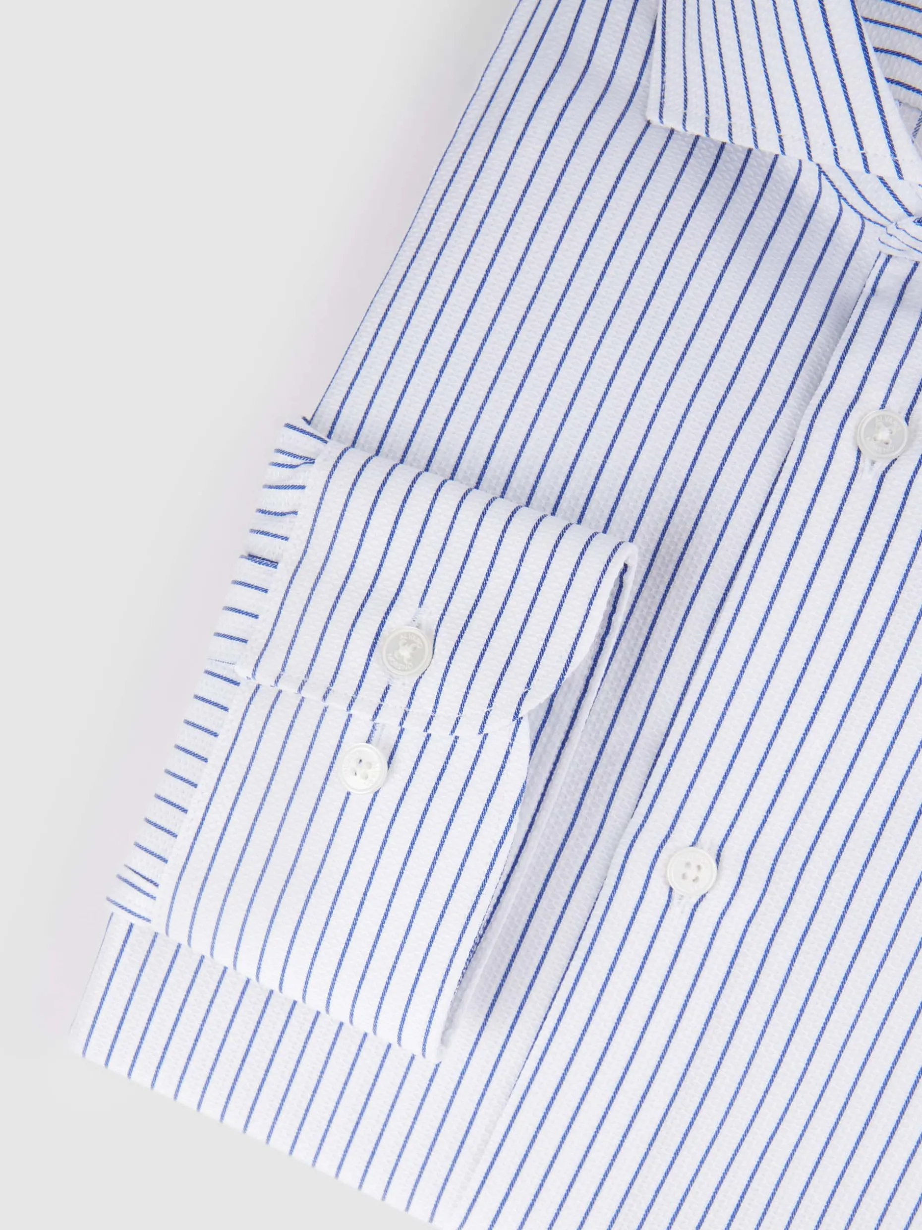 CAMISA RAYAS DOBBY AZUL