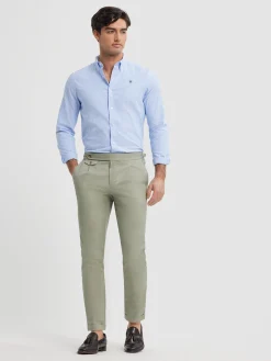 CAMISA RAYAS DUTTON CELESTE