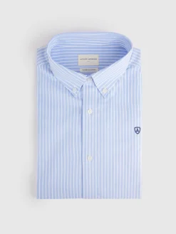 CAMISA RAYAS DUTTON CELESTE