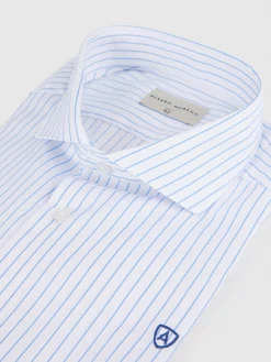 CAMISA RAYAS ESTRUCTURA CELESTE