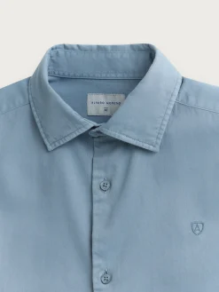 CAMISA TWILL DYE AZUL