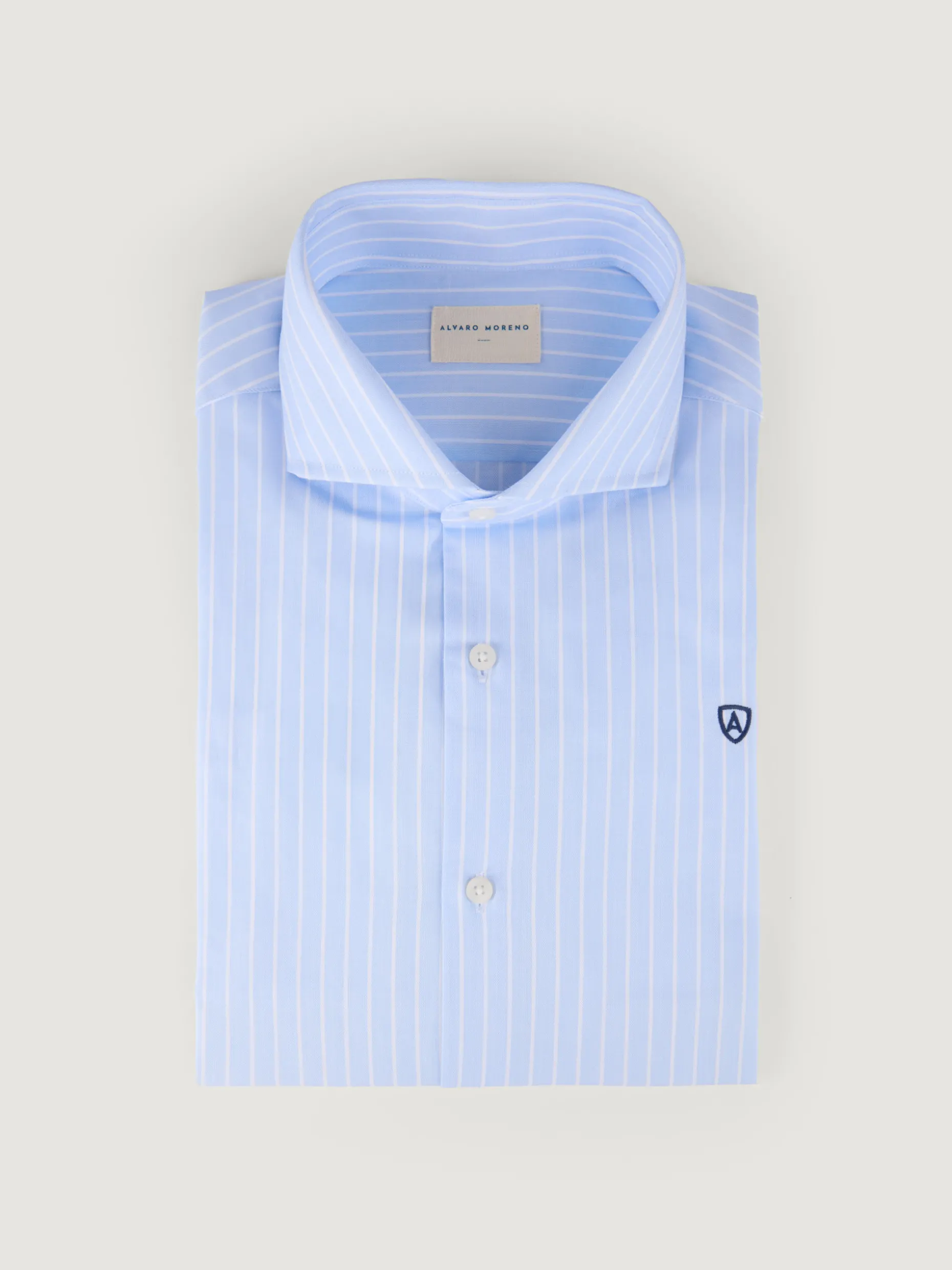 CAMISA VESTIR RAYAS CELESTE