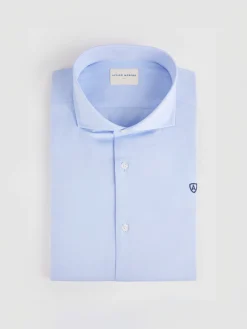 CAMISA VESTIR TWILL CELESTE
