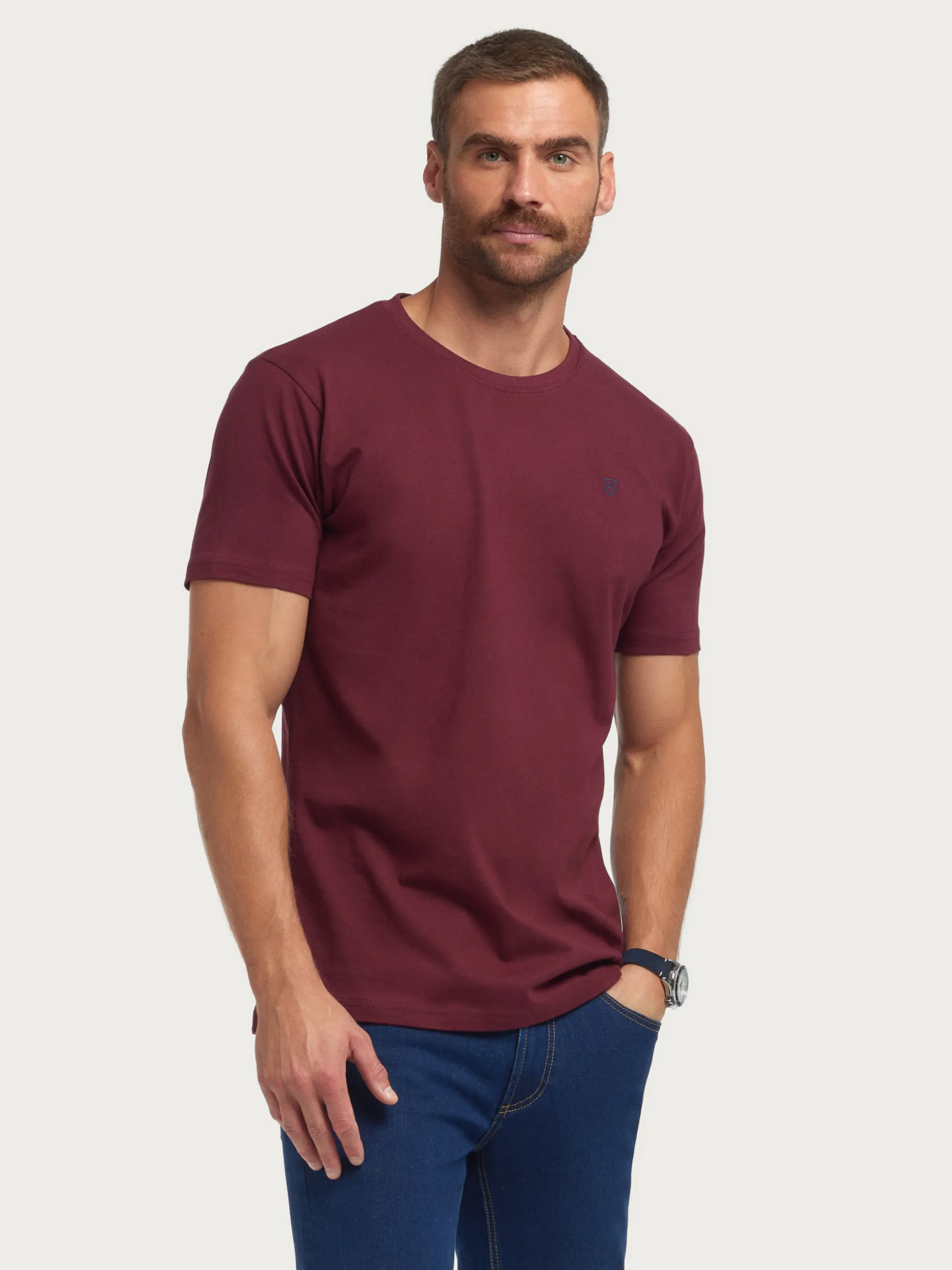CAMISETA BASICA BURDEOS