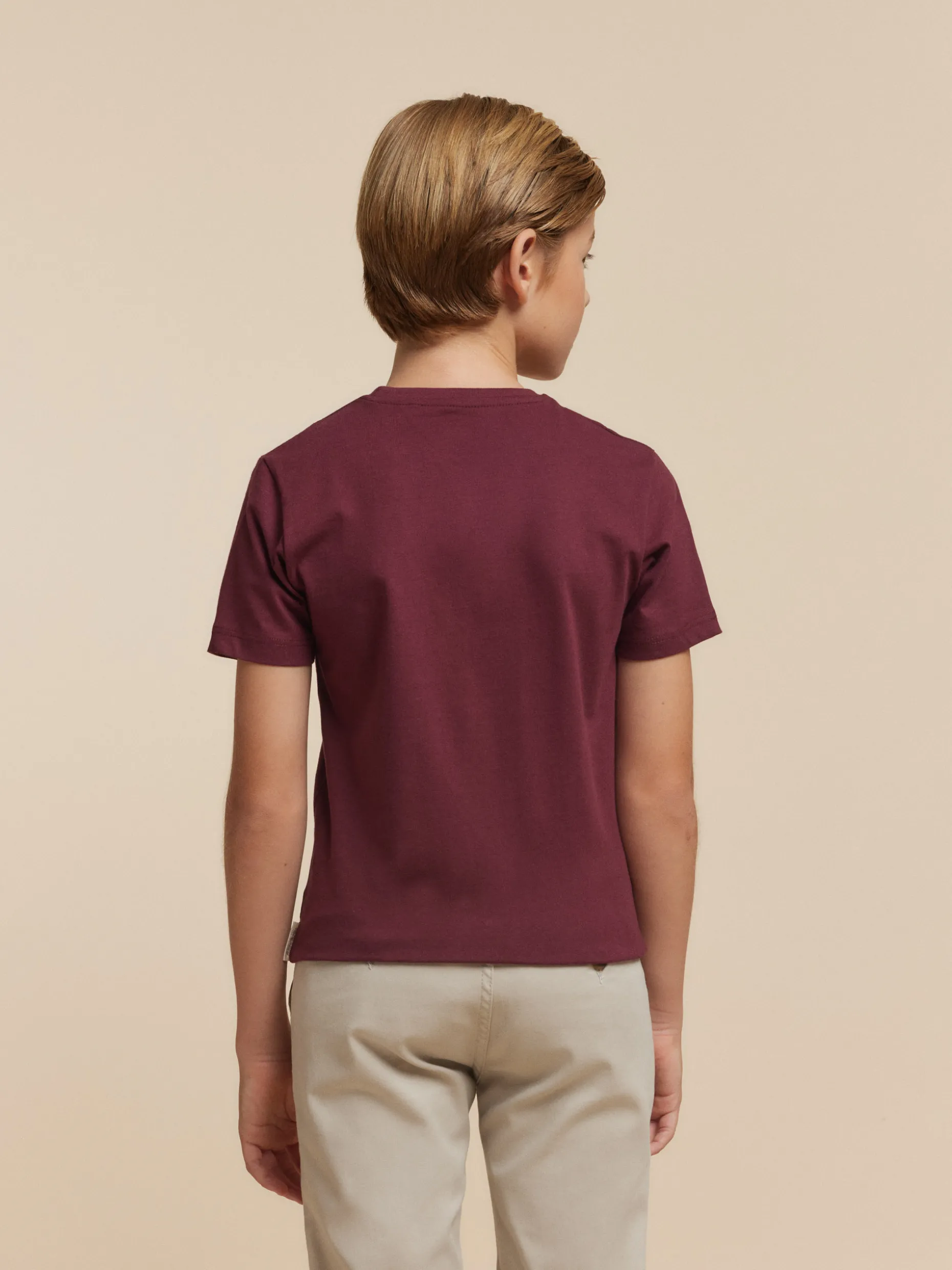 CAMISETA BASICA KIDS BURDEOS