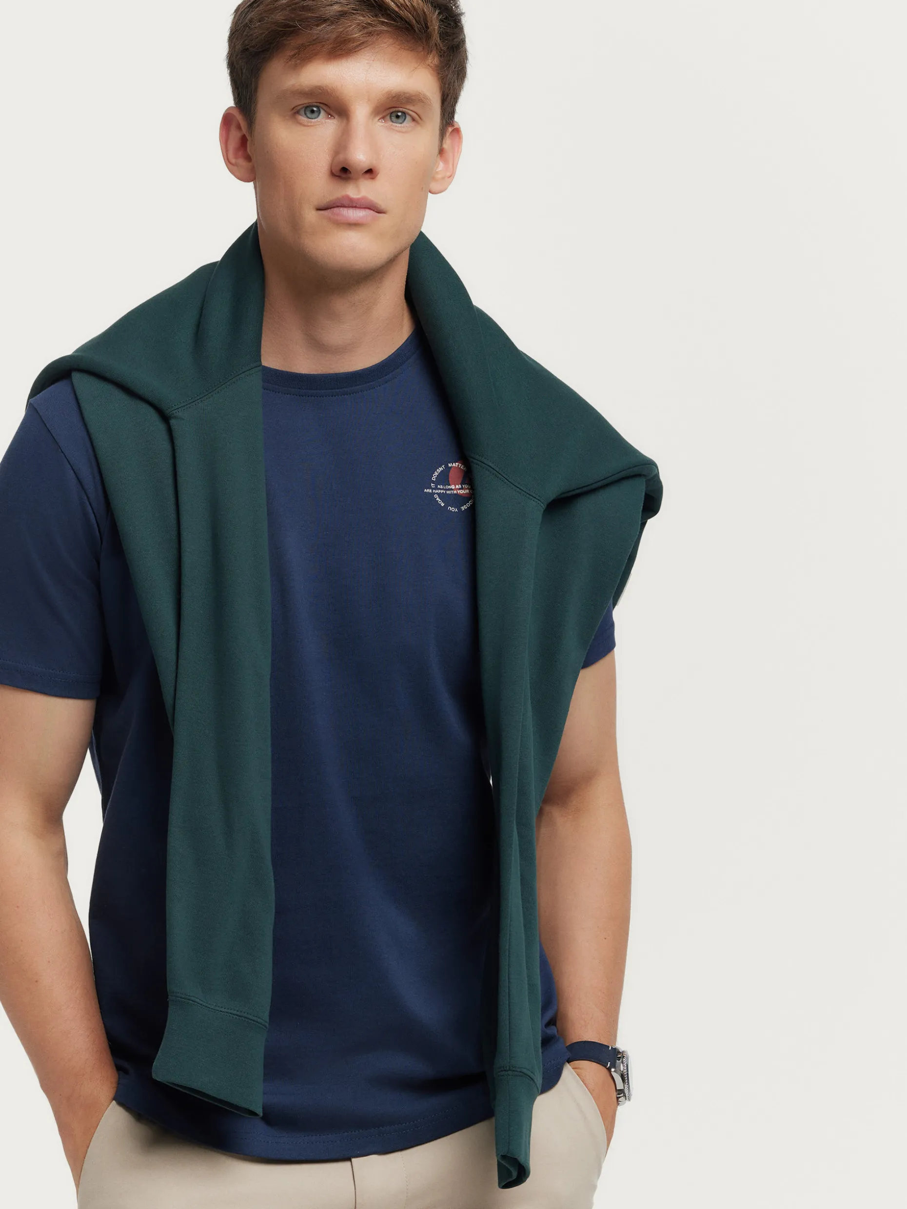 CAMISETA LONG AZUL MARINO