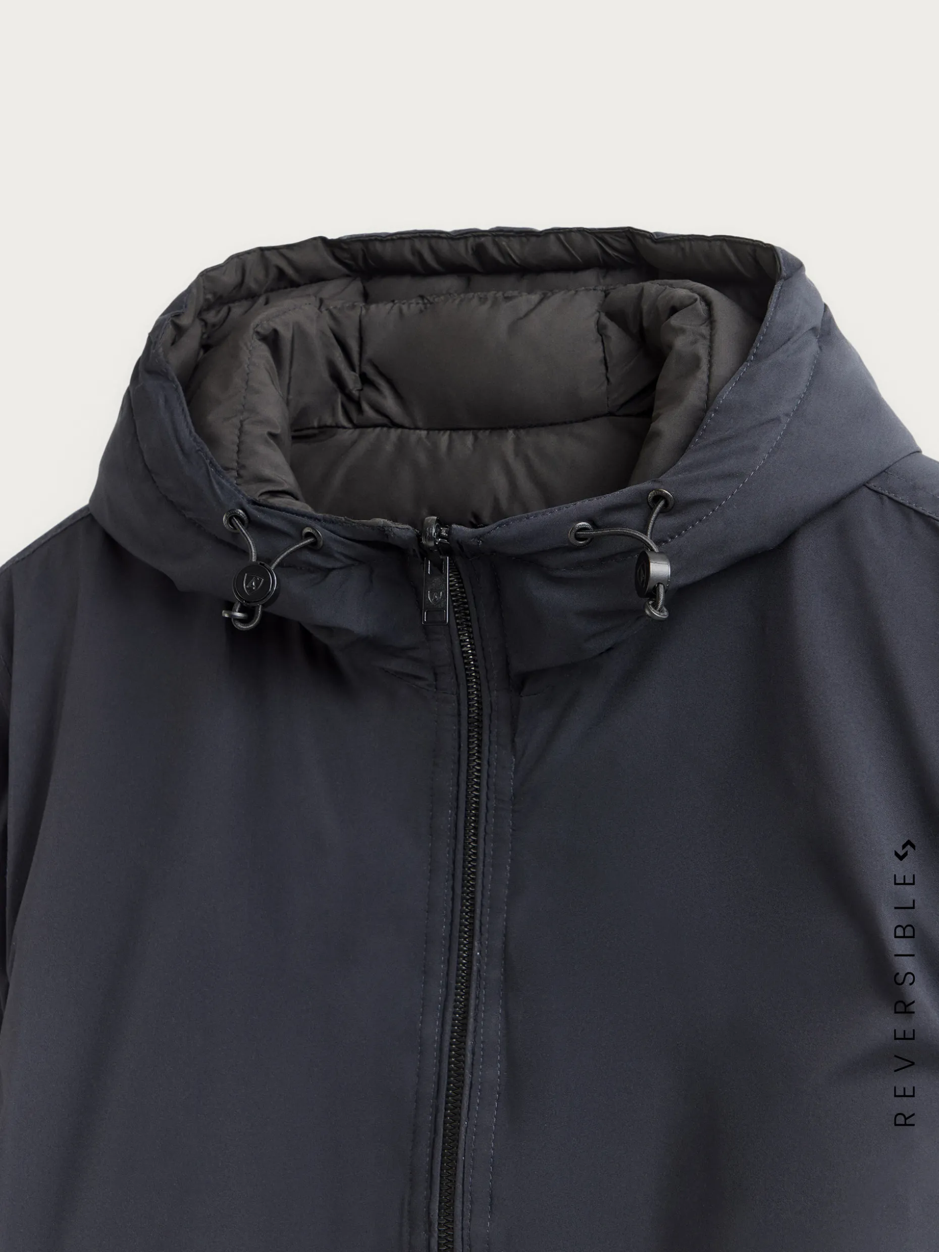 CAZADORA RATCHED REVERSIBLE AZUL MARINO | MARRÓN