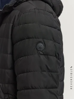 CAZADORA RATCHED REVERSIBLE AZUL MARINO | MARRÓN