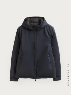 CAZADORA RATCHED REVERSIBLE AZUL MARINO | MARRÓN