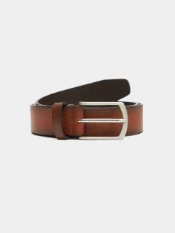 CINTURON PIEL ROUGH CAMEL