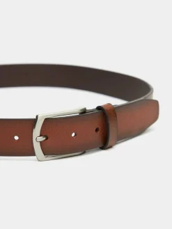 CINTURON PIEL ROUGH CAMEL