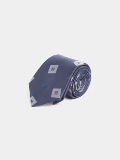 CORBATA JACQUARD MF AZUL MARINO