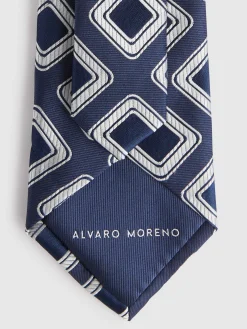 CORBATA JACQUARD MF AZUL MARINO