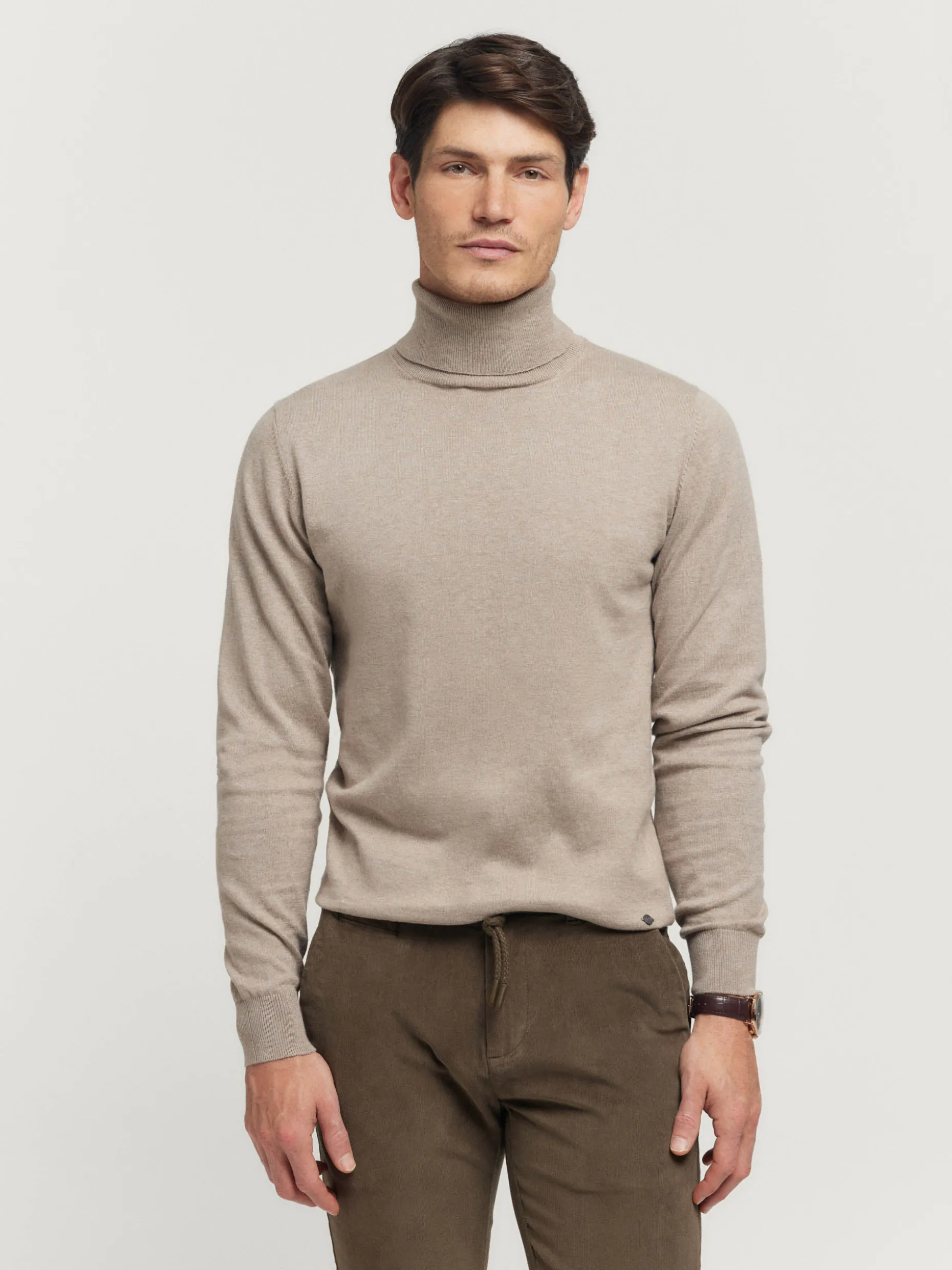 JERSEY ROLL COLLAR BEIGE