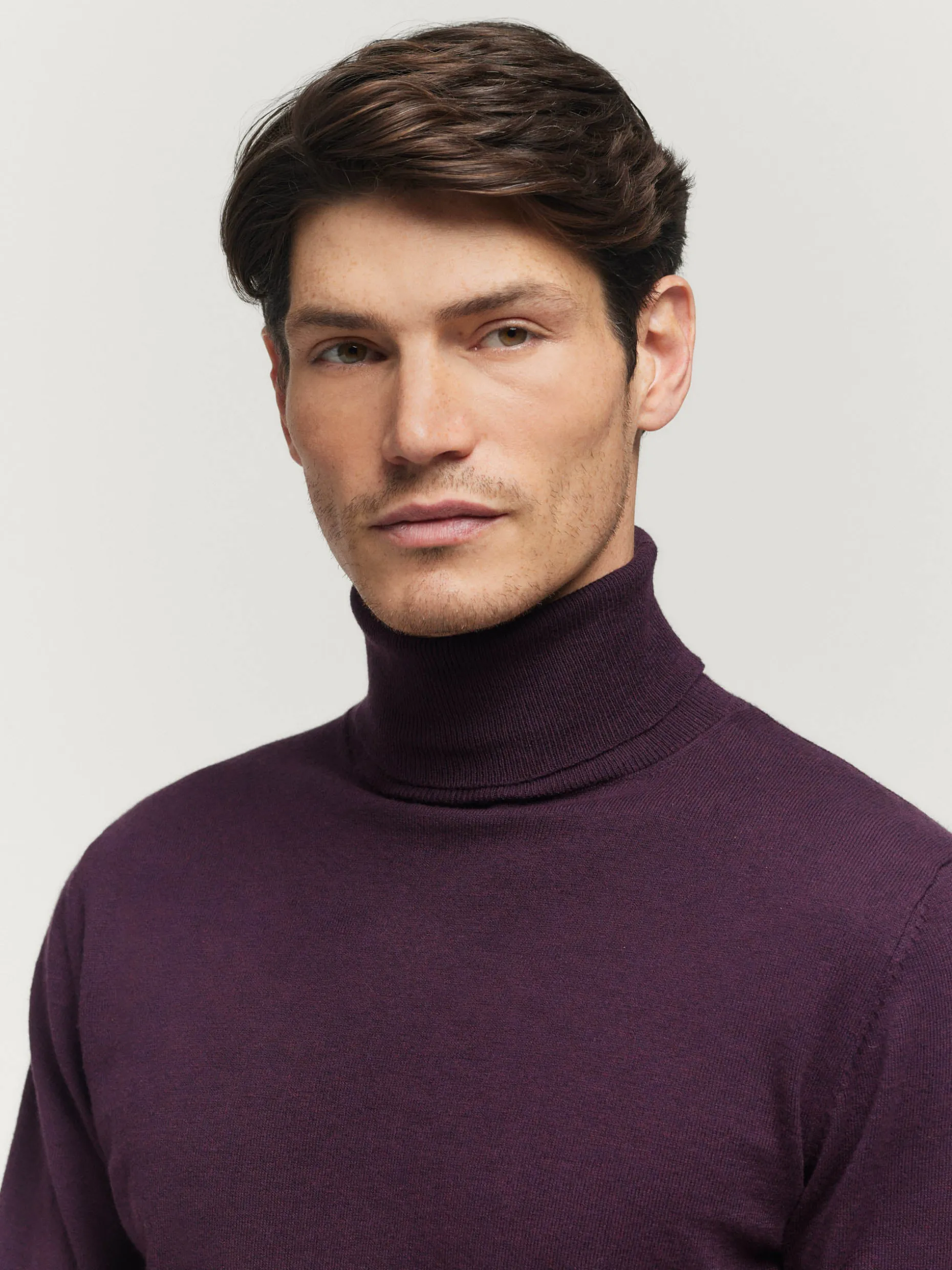 JERSEY ROLL COLLAR BURDEOS