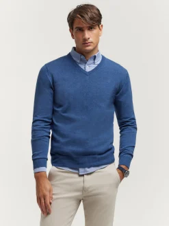 JERSEY V-NECK TRENDY AZUL