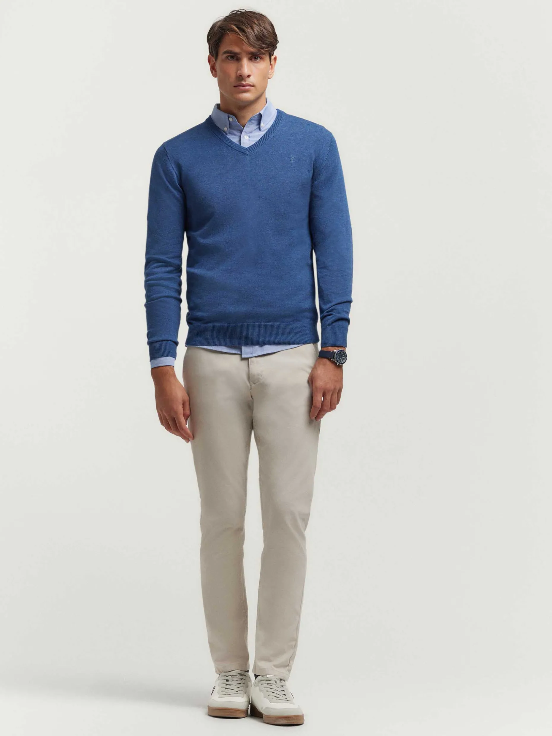 JERSEY V-NECK TRENDY AZUL