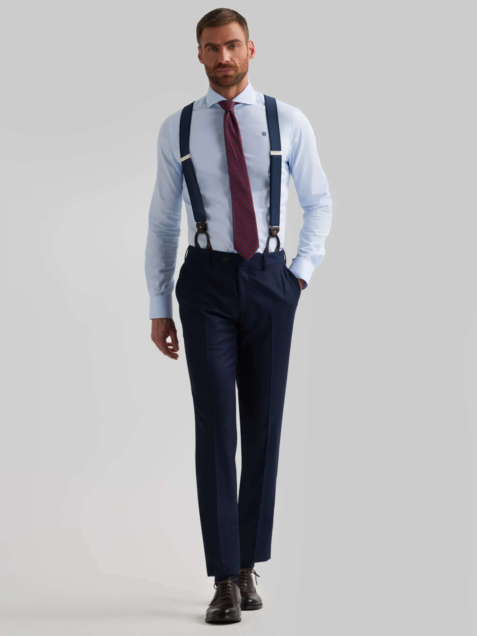 PANTALON FIL A FIL CRUZADO AZUL MARINO