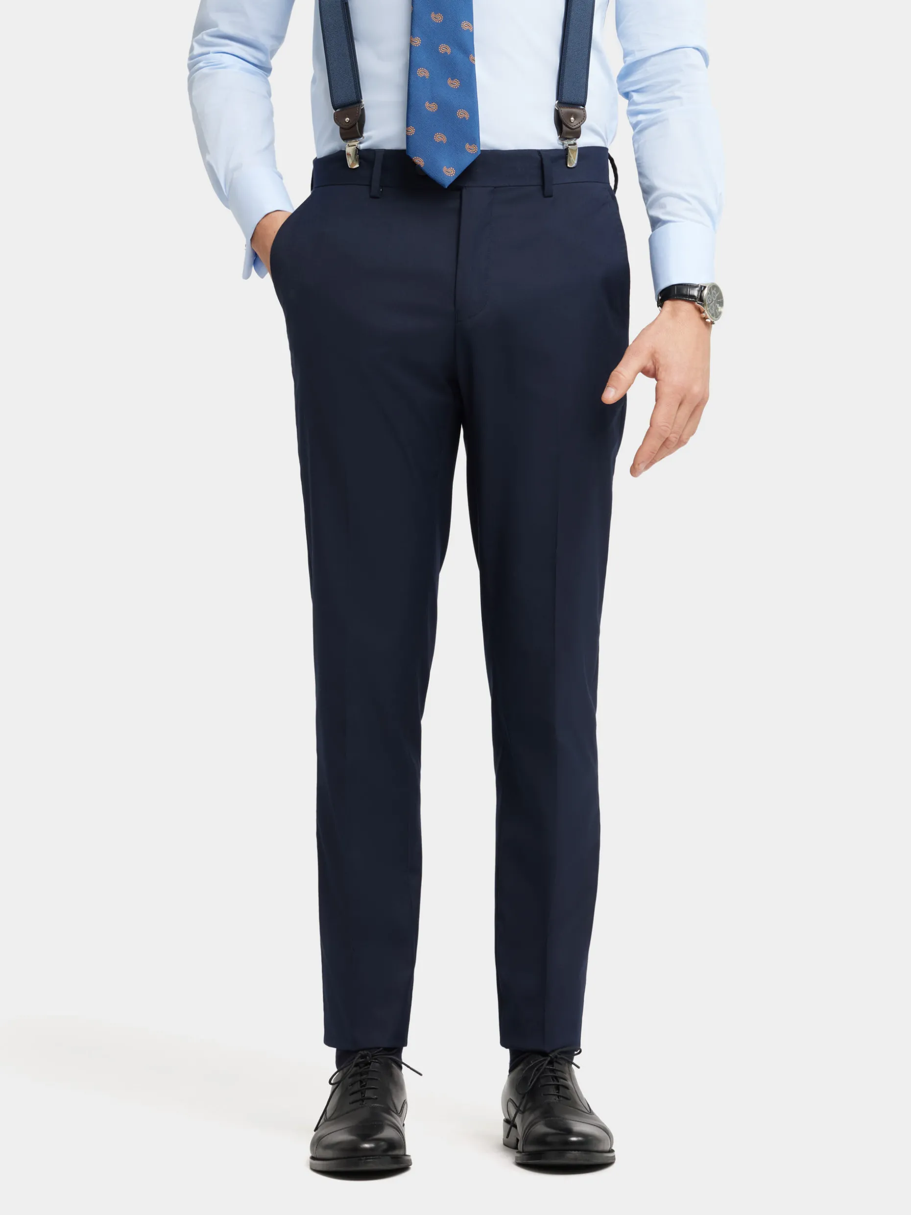 PANTALON TWILL CRUZADO AZUL MARINO