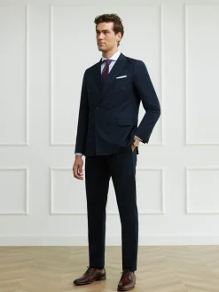 PANTALON TWILL CRUZADO AZUL MARINO