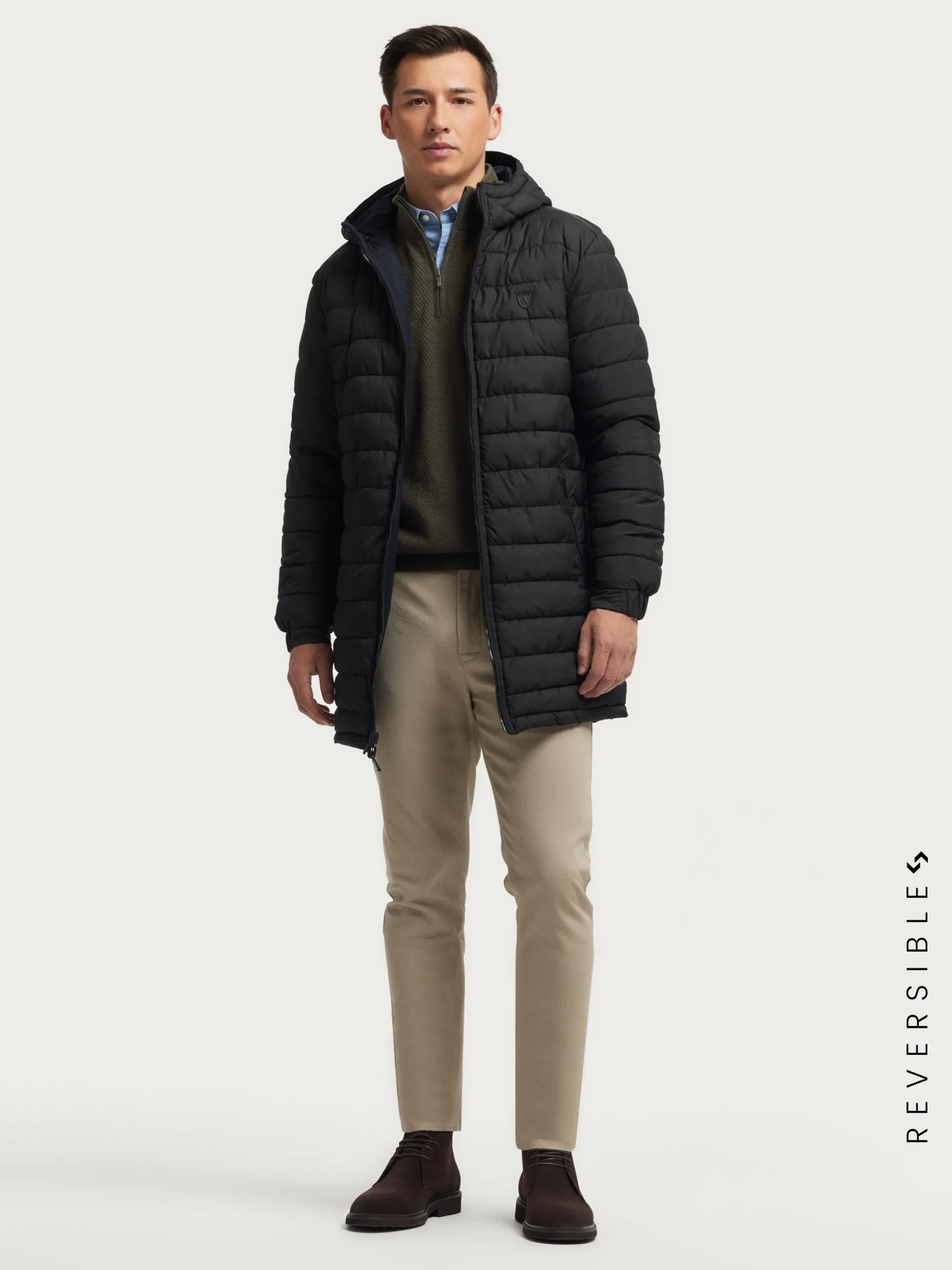 PARKA RATCHED REVERSIBLE AZUL MARINO | MARRÓN