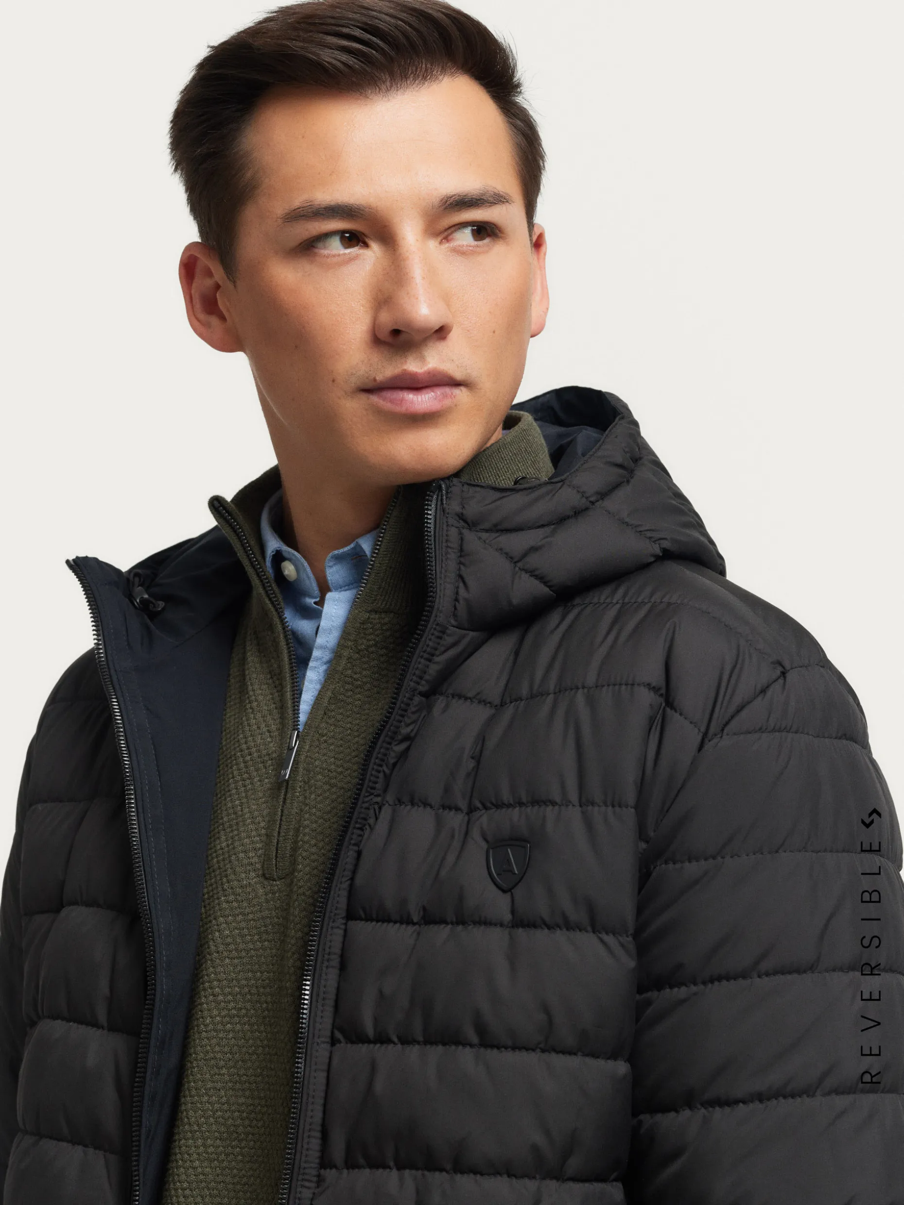 PARKA RATCHED REVERSIBLE AZUL MARINO | MARRÓN