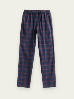 PIJAMA FRANELA CUADROS AZUL MARINO